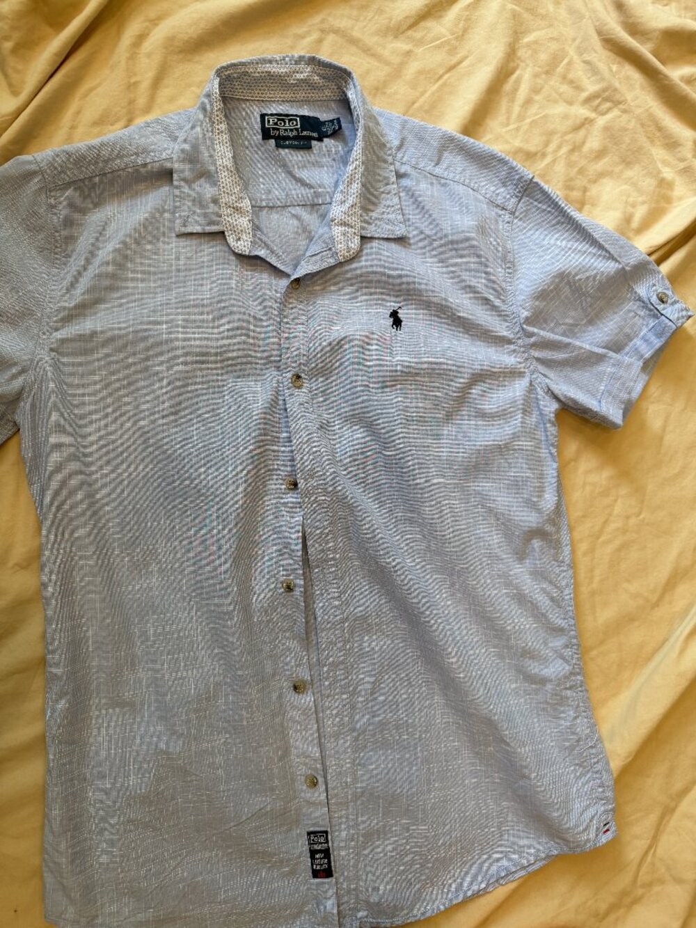 Polo Ralph Lauren Custom Fit Light Blue Short Sleeve Shirt XL